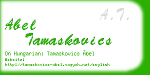 abel tamaskovics business card