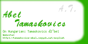 abel tamaskovics business card